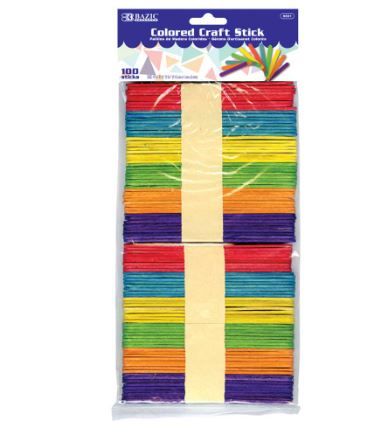 BAZIC Coloured CraftStick100pk