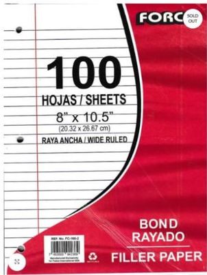 BINDER REFILL FORCE (100PER PK)