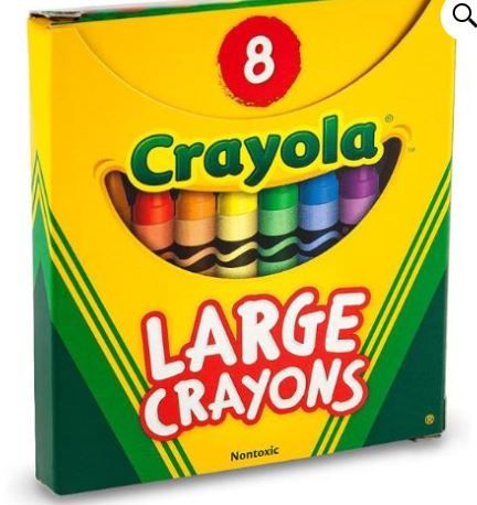 SCHOOL CRAYON CRAYOLA JUMBO 8-PACK WAX