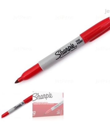 MARKER PERMANENT SHARPIE FINE RED