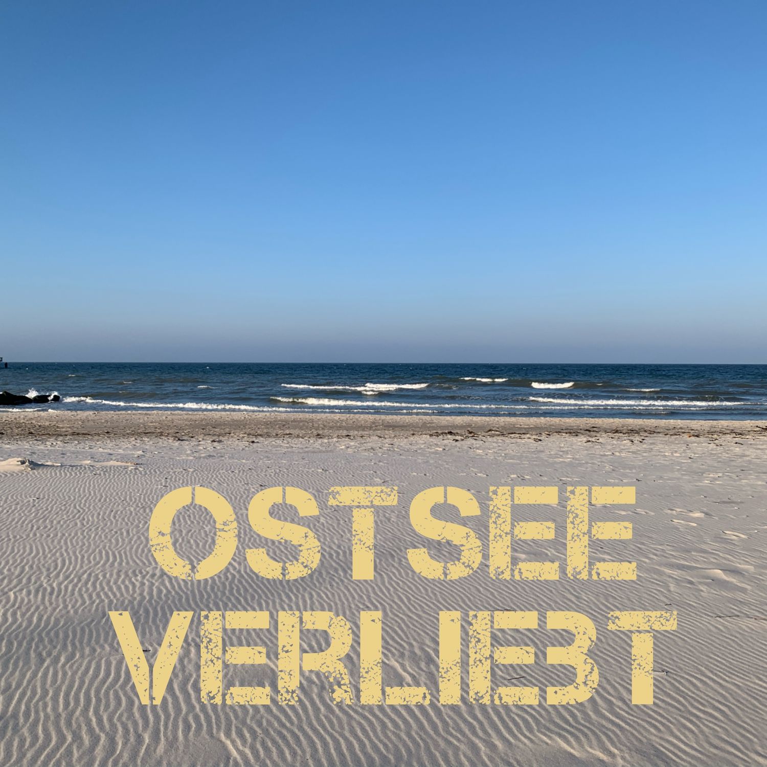 Foto-Druck auf Leinwand - Meer Ostsee - Schönberger Strand - mit Text
