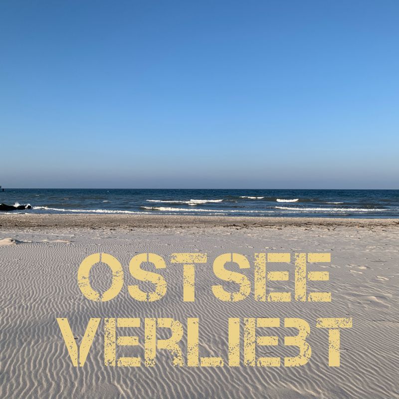 Foto-Druck auf Leinwand - Meer Ostsee - Schönberger Strand - mit Text