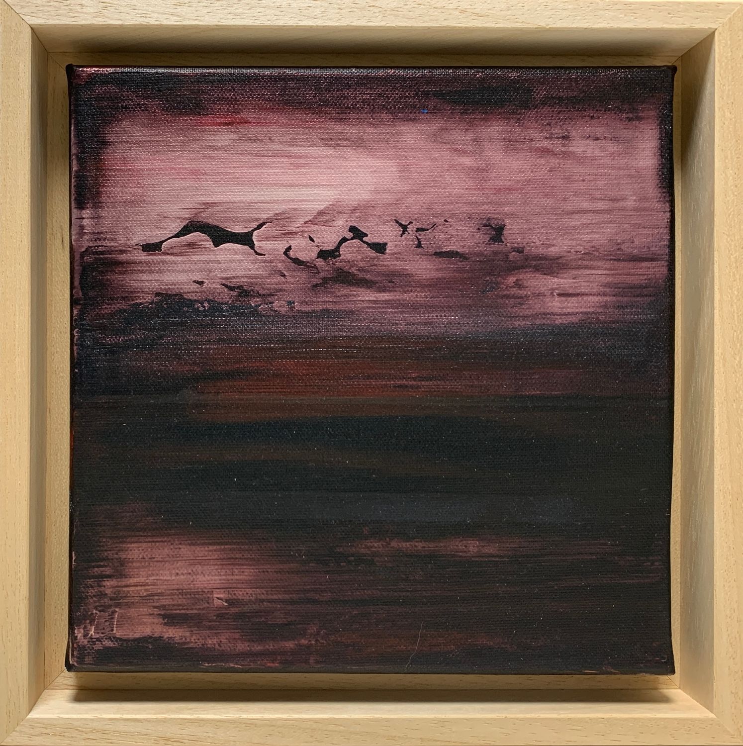 Original-Gemälde auf Leinwand - Kleine Meerlandschaft - Stürmischer Purpur #3