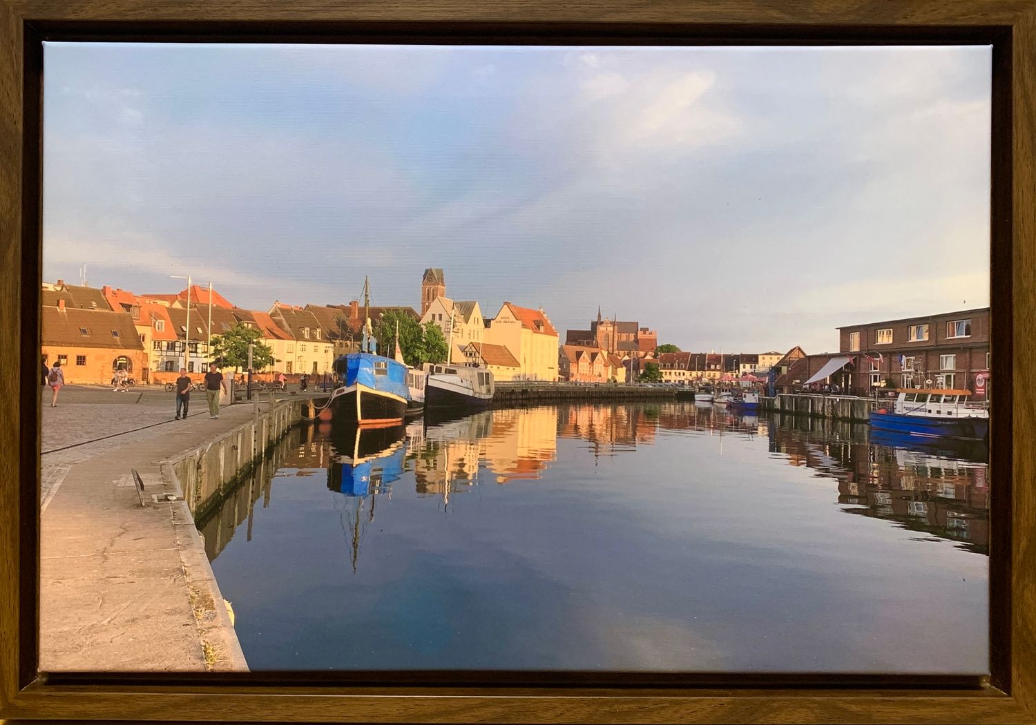 Foto-Druck auf Leinwand - Wismar - Alter Hafen - gerahmt