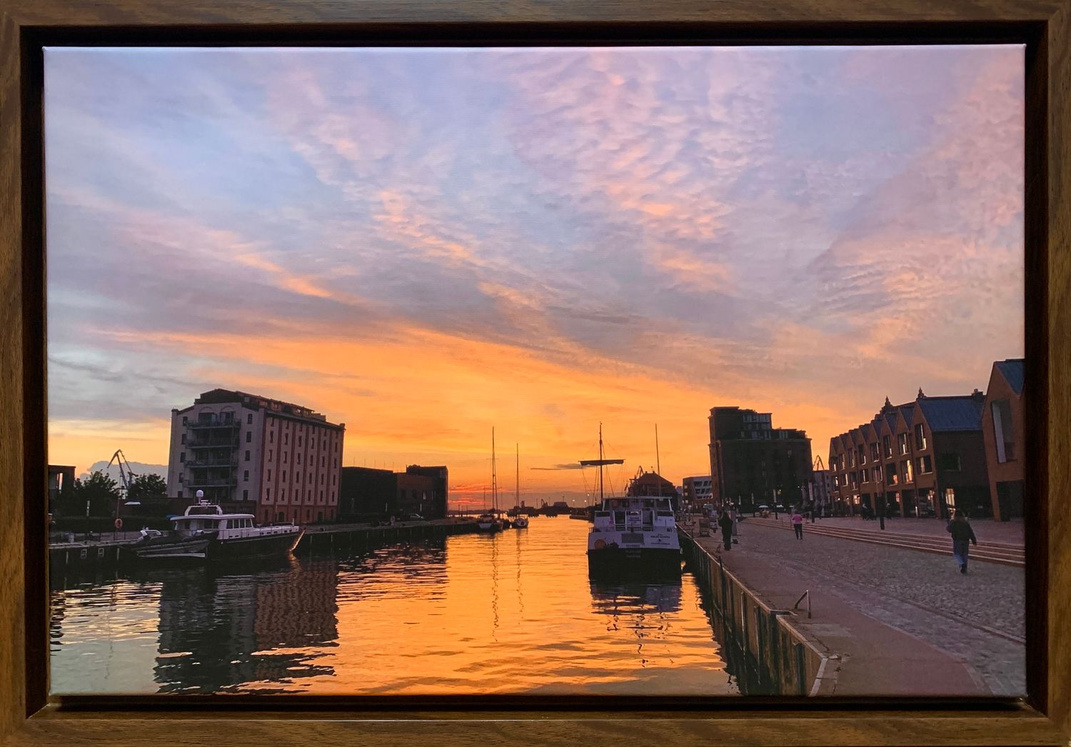 Foto-Druck auf Leinwand - Wismar - Alter Hafen - gerahmt