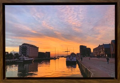 Foto-Druck auf Leinwand - Wismar - Alter Hafen - gerahmt