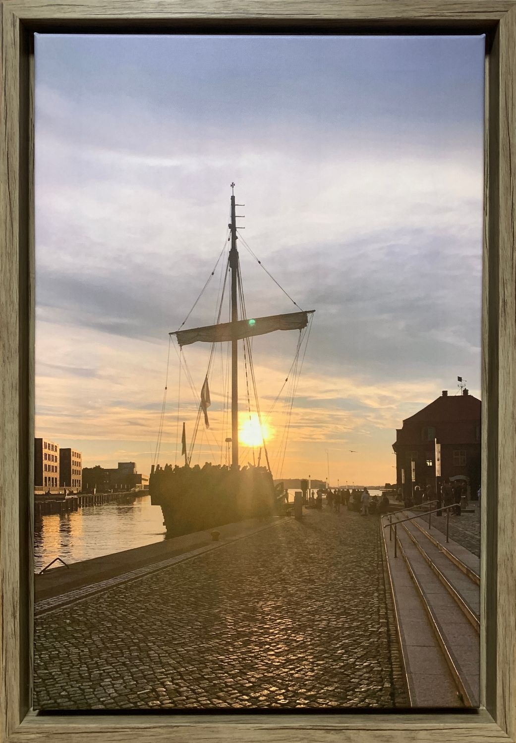 Foto-Druck auf Leinwand - Wismar - Alter Hafen - gerahmt