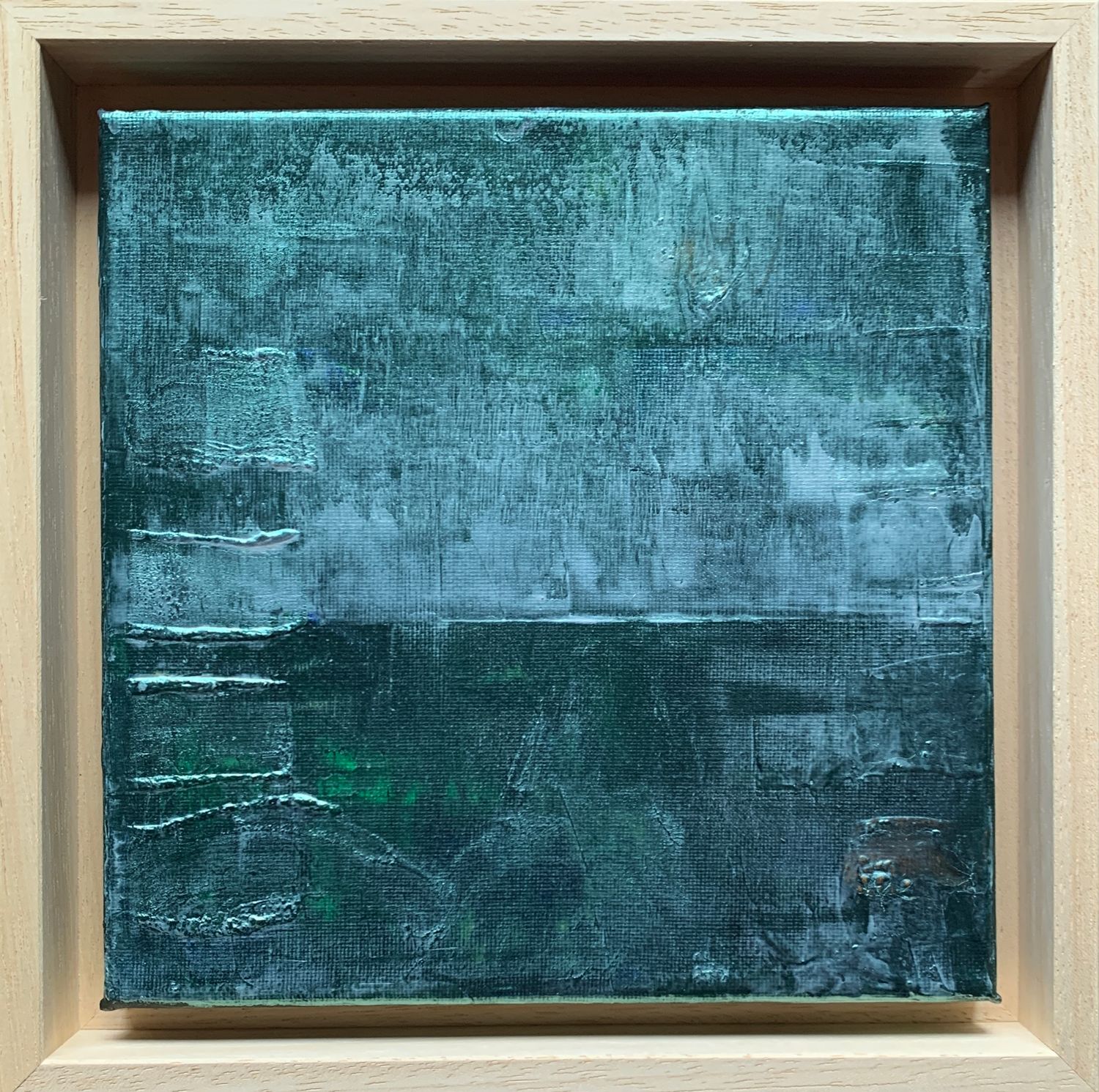 Original-Gemälde auf Leinwand - Kleine Meerlandschaft - Horizont perlgrün #2