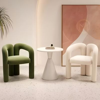 Curved Flannel Lounge Designer Chair