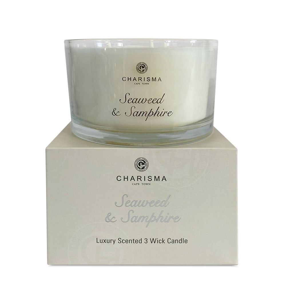 Charisma Three Wick Candle 500g, Scent: Seaweed & Samphire
