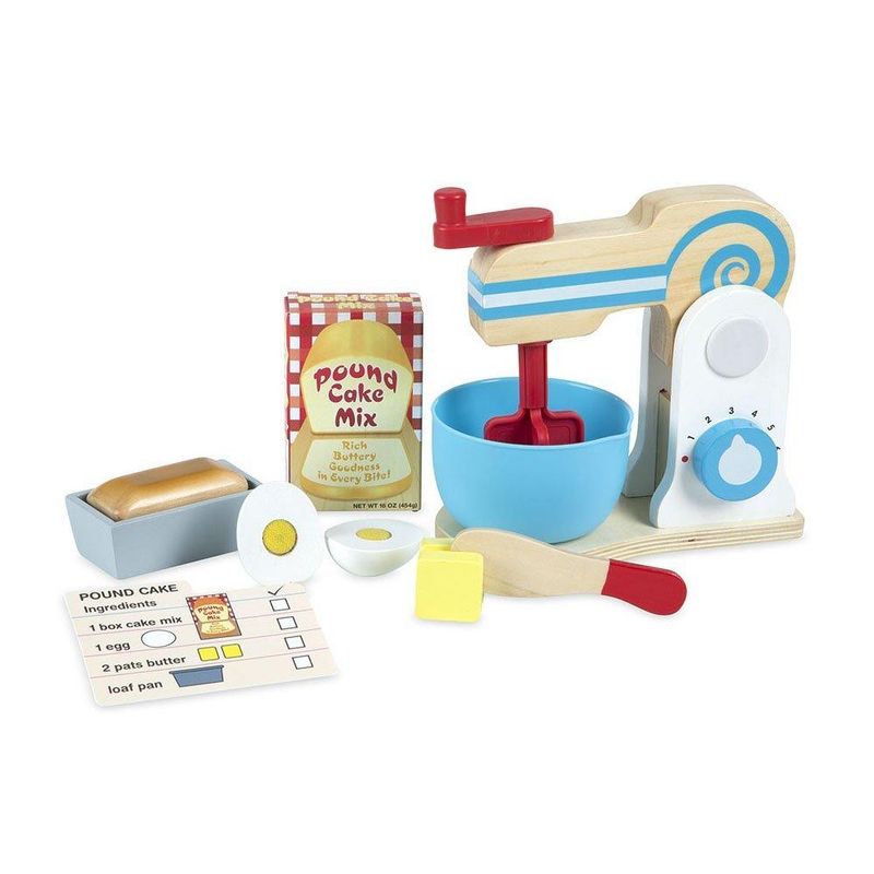 Wooden Make-A-Cake Mixer Set Play Food