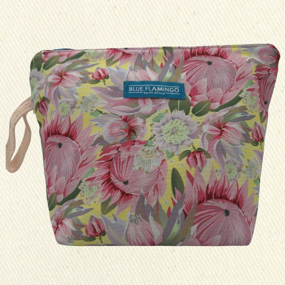 Blue Flamingo Looped Pouch, Name: Blushing Protea