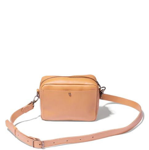 Antelo Nixie Leather Camera Crossbody, Colour: Almond Tan
