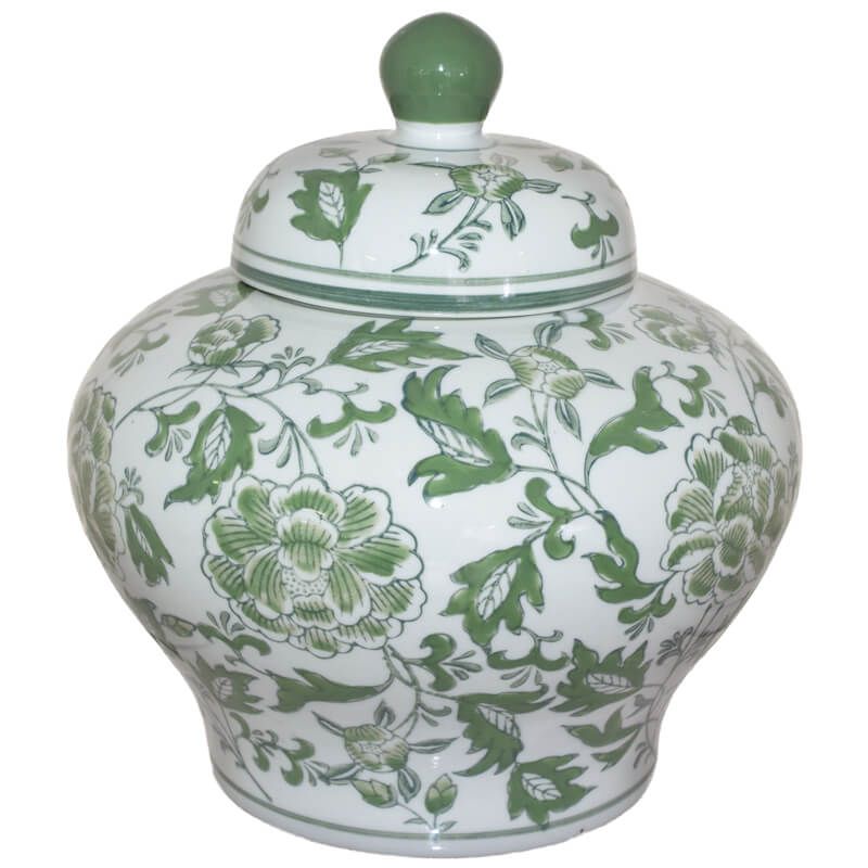Fleur Green Ginger Jar Lid 25cm