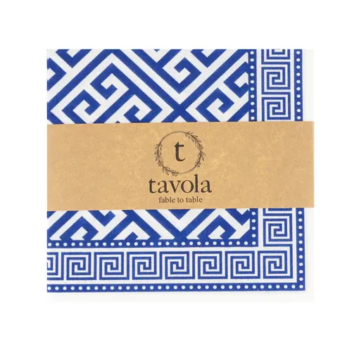 Tavola Serviettes Greek Set of 25, Colour: Blue