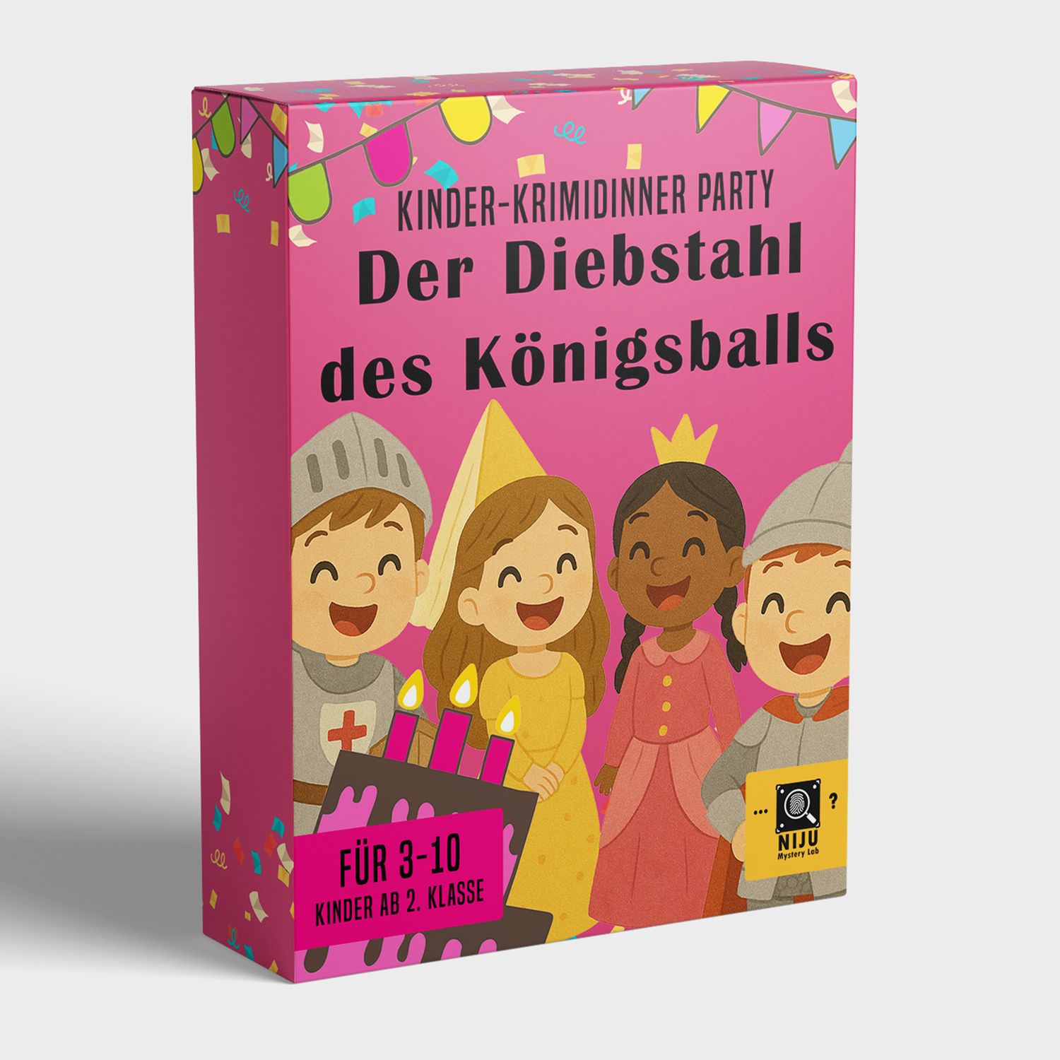 Kinder Krimidinner Spiel für Zuhause - Der Diebstahl des Königsballs | Das Kindergeburtstag Krimi Spiel für 3-10 Kinder ab 8 Jahren und 2. Klasse | zum Herunterladen