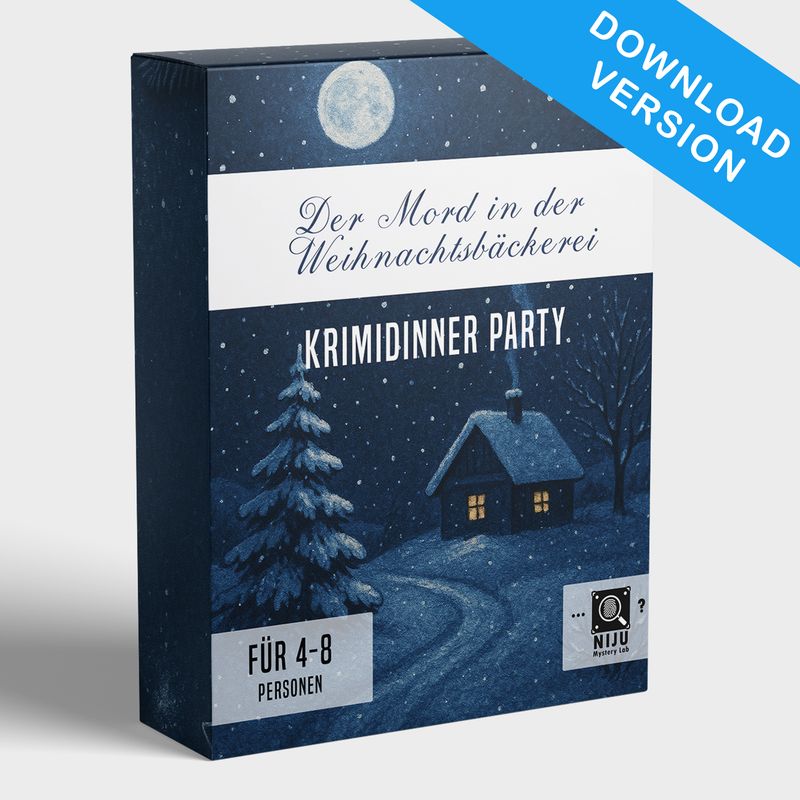 winterliches Krimidinner für Zuhause -Das letzte Plätzchen | weihnachtliches Krimi Spiel für 4-8 Personen | zum Herunterladen