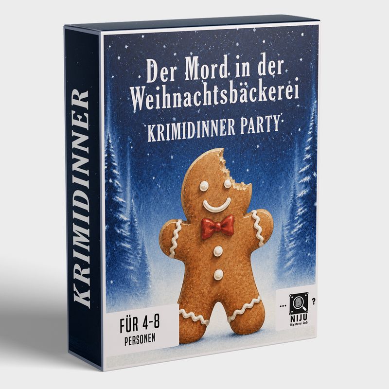 winterliches Krimidinner für Zuhause -Das letzte Plätzchen | weihnachtliches Krimi Spiel für 4-8 Personen | zum Herunterladen