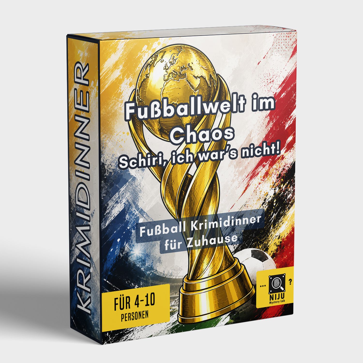 Fußball WM Krimidinner Spiel für Zuhause - Fußballwelt im  Chaos - Schiri, ich war’s nicht!| Weltmeisterschafts Krimi Partyspiel für 4 bis 10 Personen | zum Herunterladen