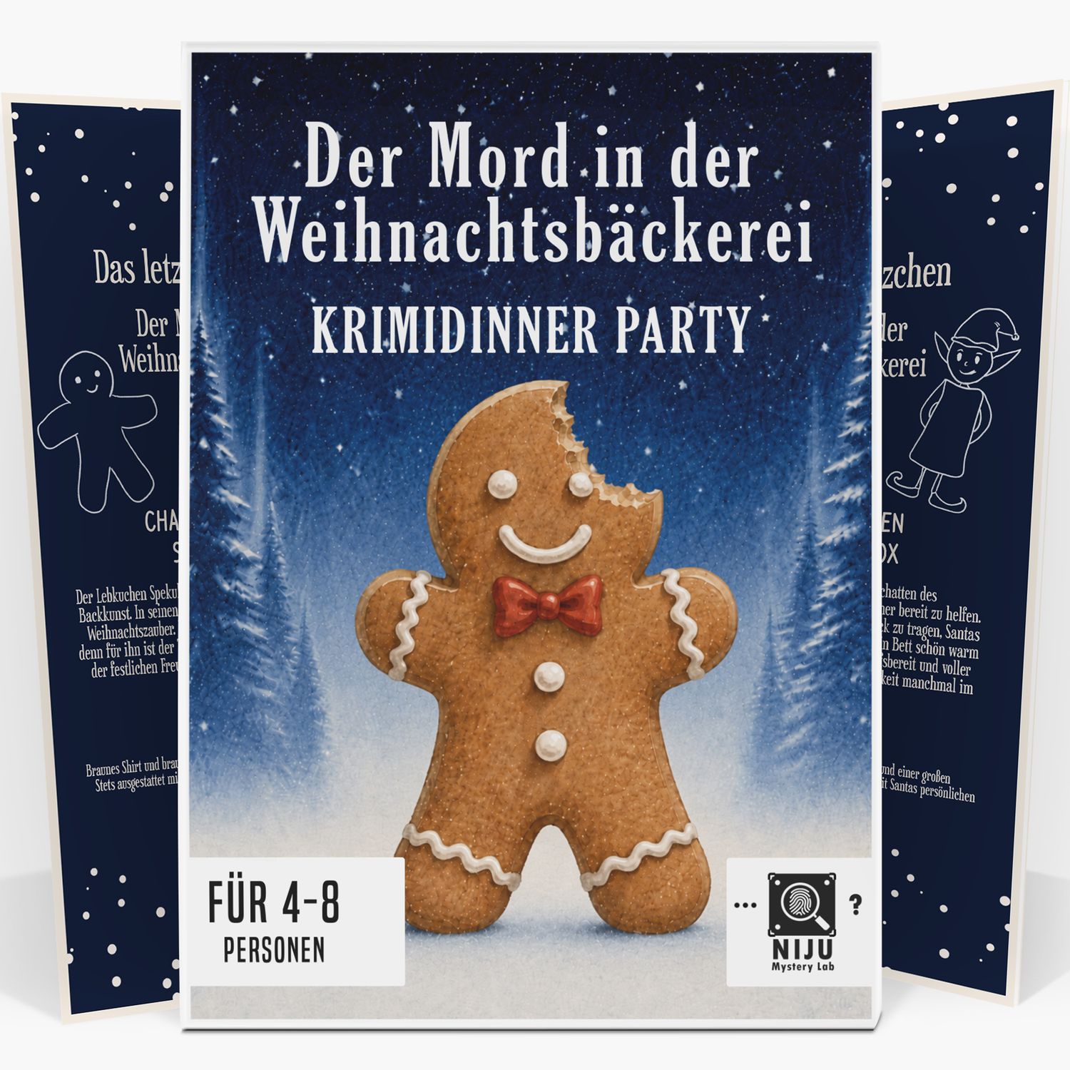 winterliches Krimidinner für Zuhause -Das letzte Plätzchen | weihnachtliches Krimi Spiel für 4-8 Personen | gedruckte Version