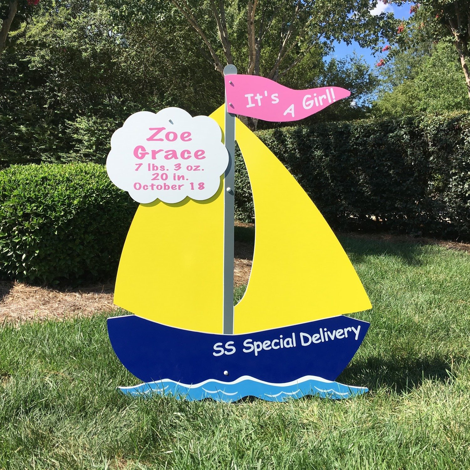 Sailboat with Girl Flag