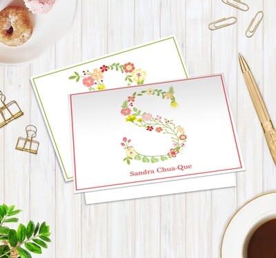Floral Folded Note Card
