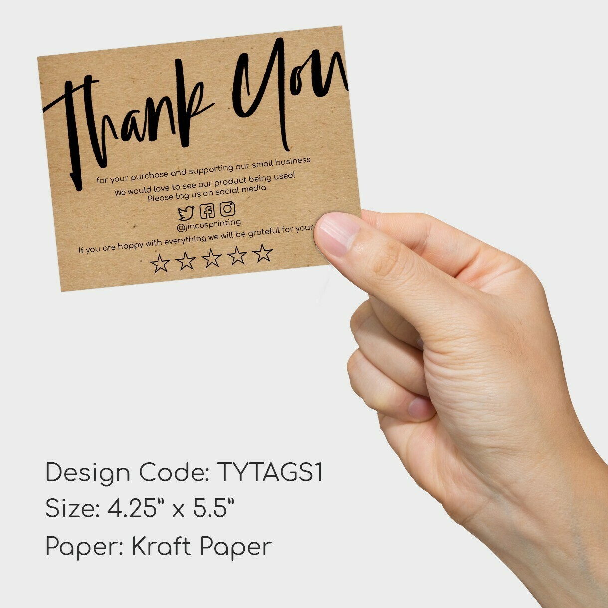 Thank You Card (kraft paper, black print)