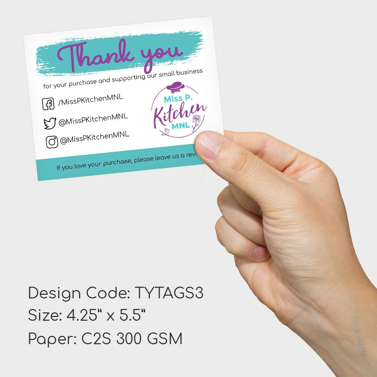 Thank You Card (C2S 300gsm, full color)
