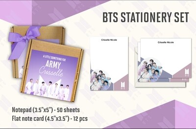 BTS Stationery Set (notepad and notecard)