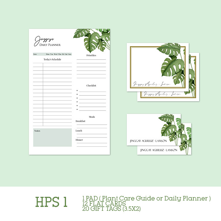 Home Plants Stationery Set, Set Type: HPS 1 (48 sheets), Pad Type: Daily Planner