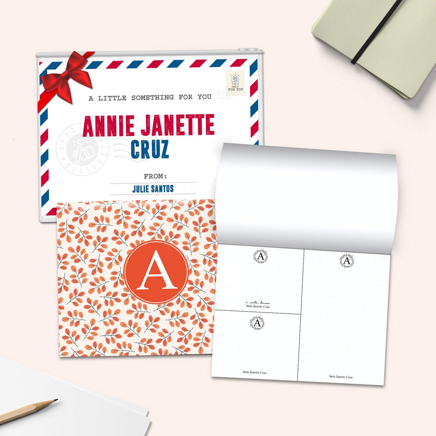 Monogram Whole Notepad Gift Set