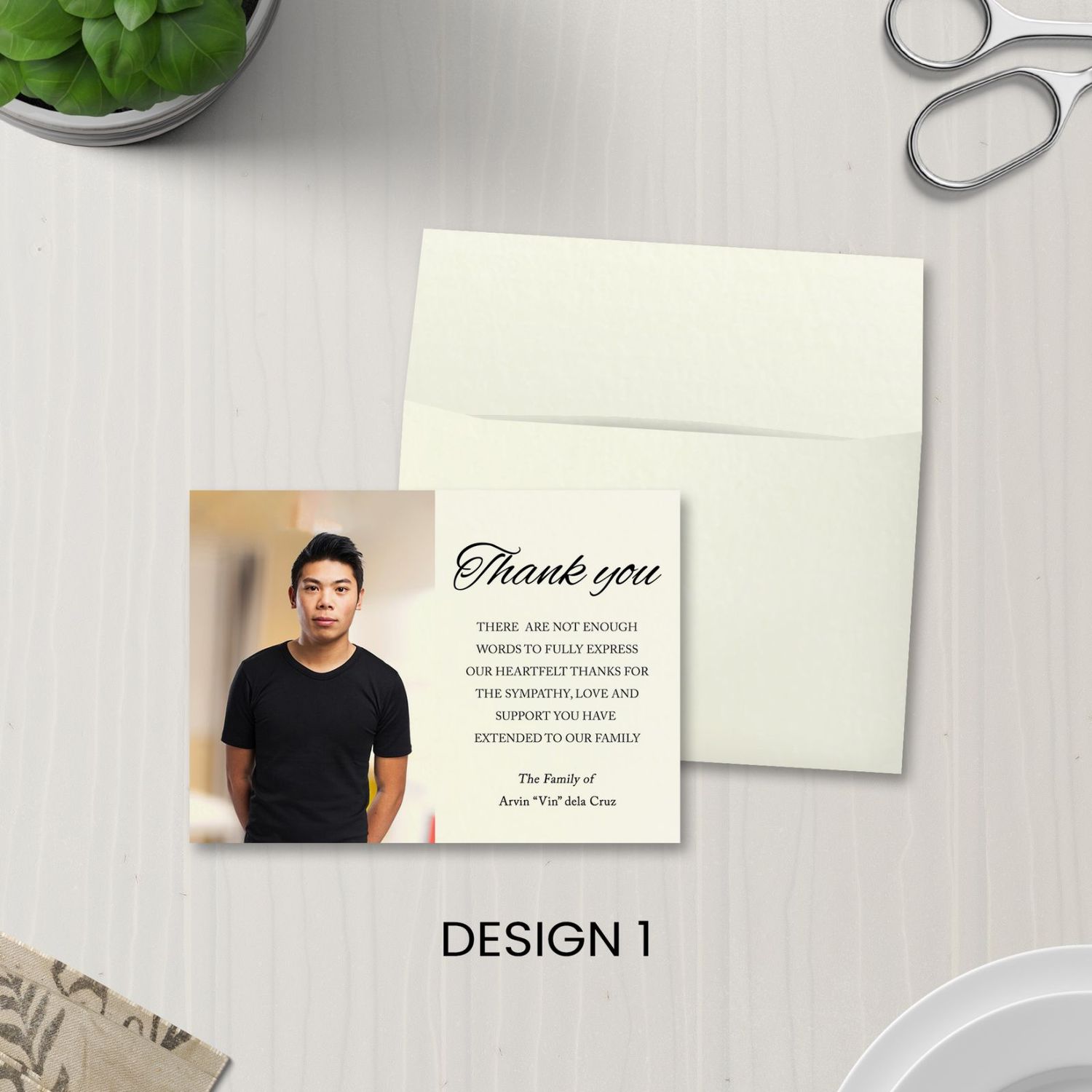 Funeral Thank You Card (2 sided print)