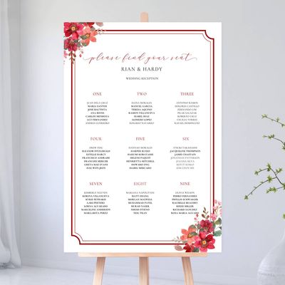 Seating Chart  (sticker on sintra)