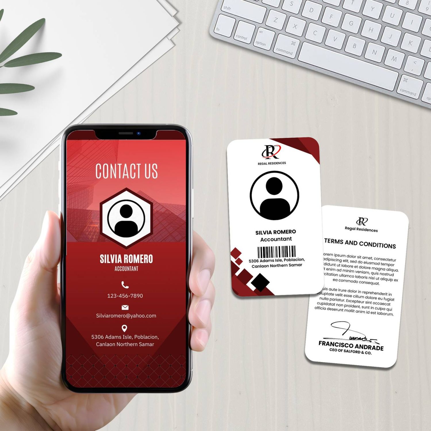 NFC ID Card (Colored Front / BW Back)