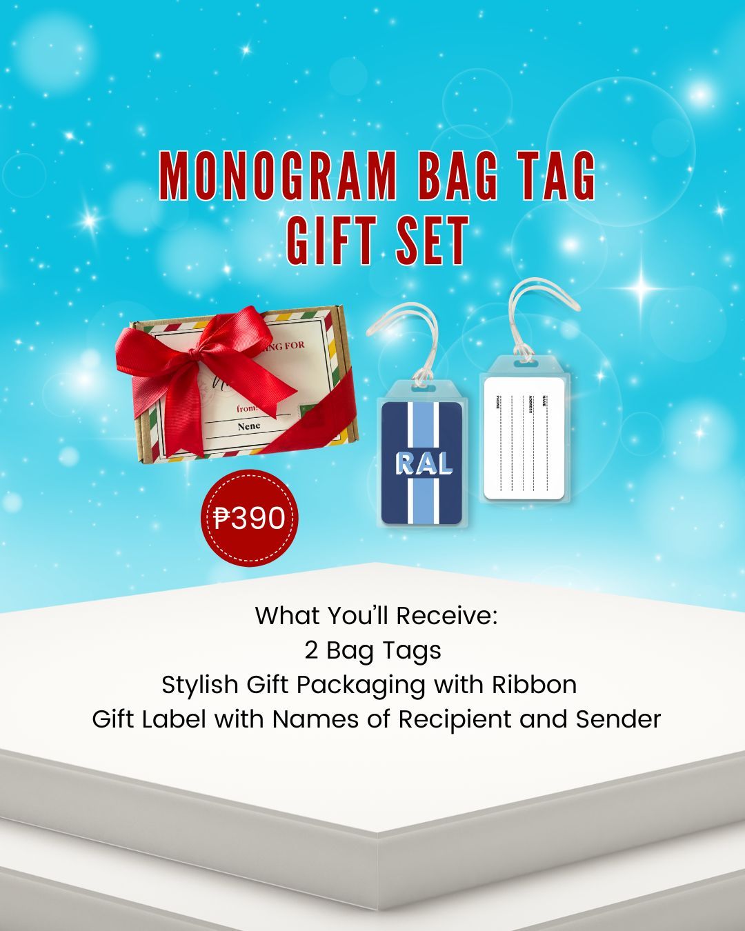 Monogram Bag Tag Gift Set
