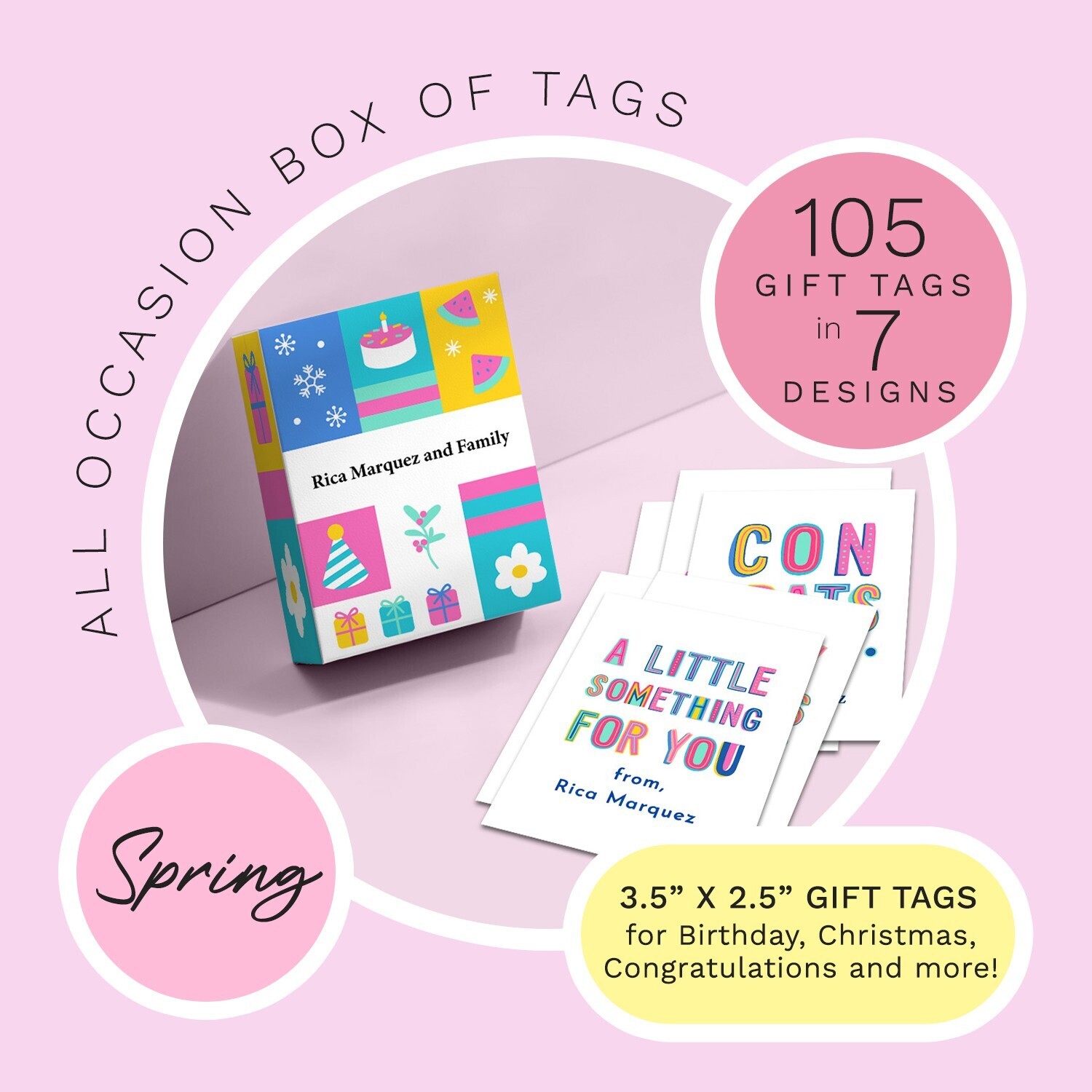 Assorted All Occasion Gift Tags (2.5" x 3.5") - 3 Collections • 8 Designs Each