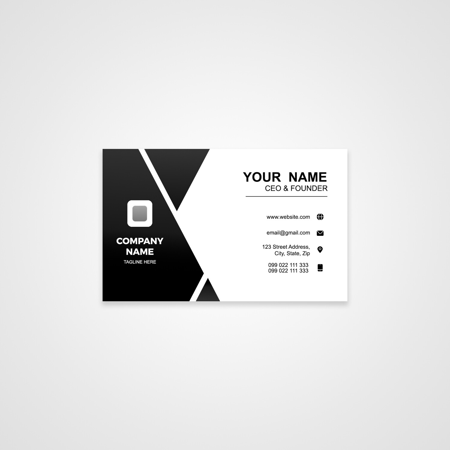 Rush Printing – Same Day Calling Cards (1-Side, Black &amp; White)