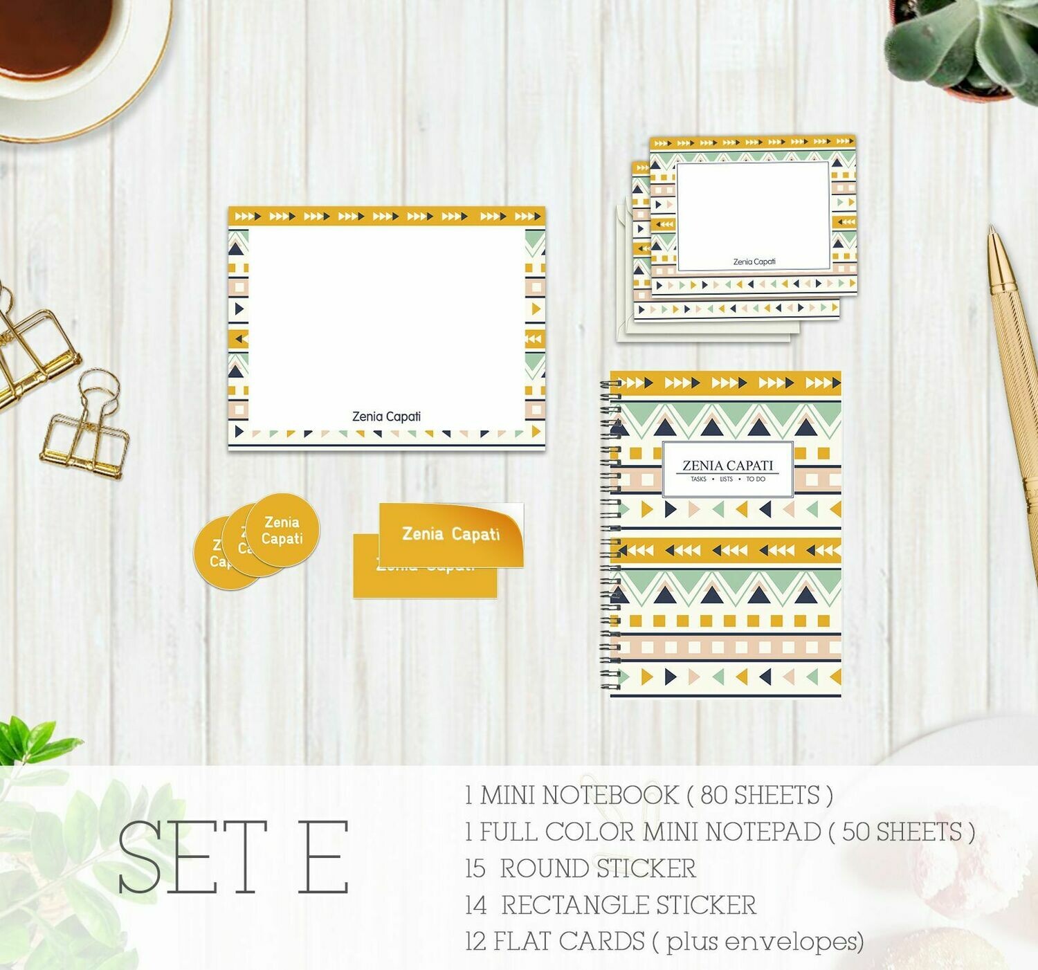 Full Color Stationery Gift Set – Set E