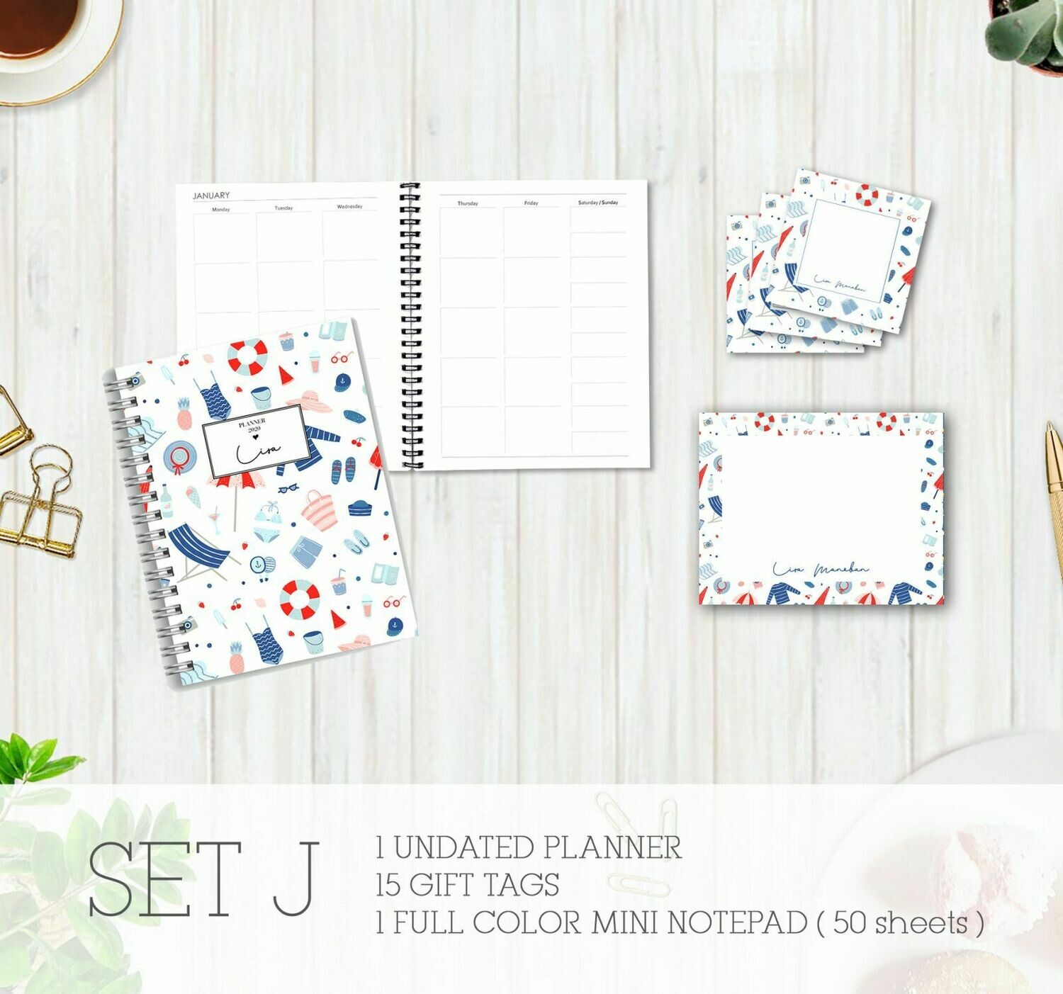 Full Color Stationery Gift Set – Set J