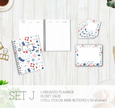 Full Color Stationery Gift Set – Set J