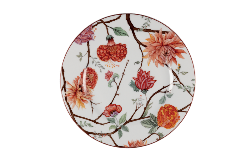 Jardin decorato fondo bianco piattino pane 17 cm