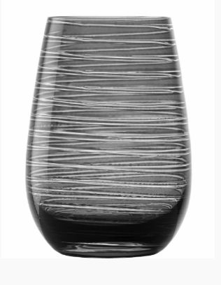 Bicchiere Acqua Basso Grigio Rigato