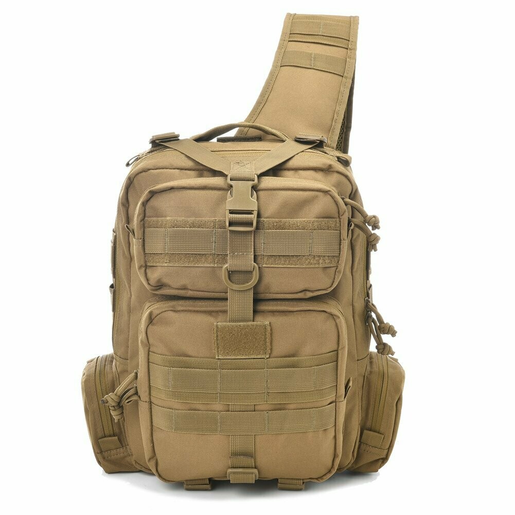 TACTICAL SLING BAG MOLLE - TAN - FREE SHIPPING