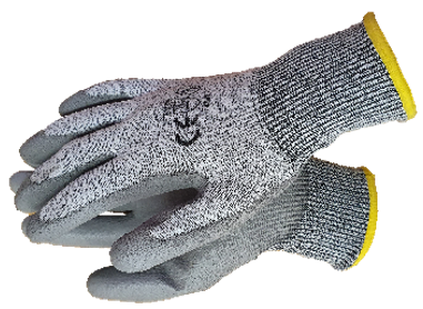 CUT RESIST GLOVE GREY PU PALM CUT LV 3