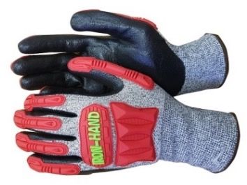 PIONEER MAXMAC IRON HAND GLOVE CUT  LV5,13G, KNUCKLE NITRILE PALM