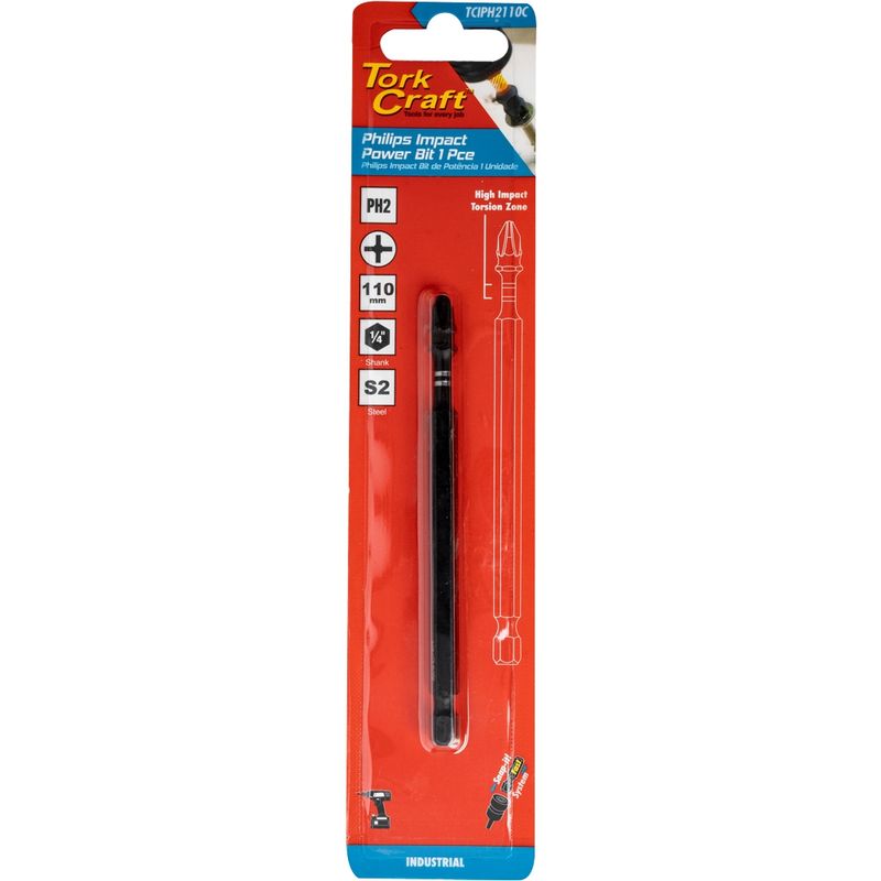 IMPACT PH2 X 110MM POWER BIT 1PC CARDED