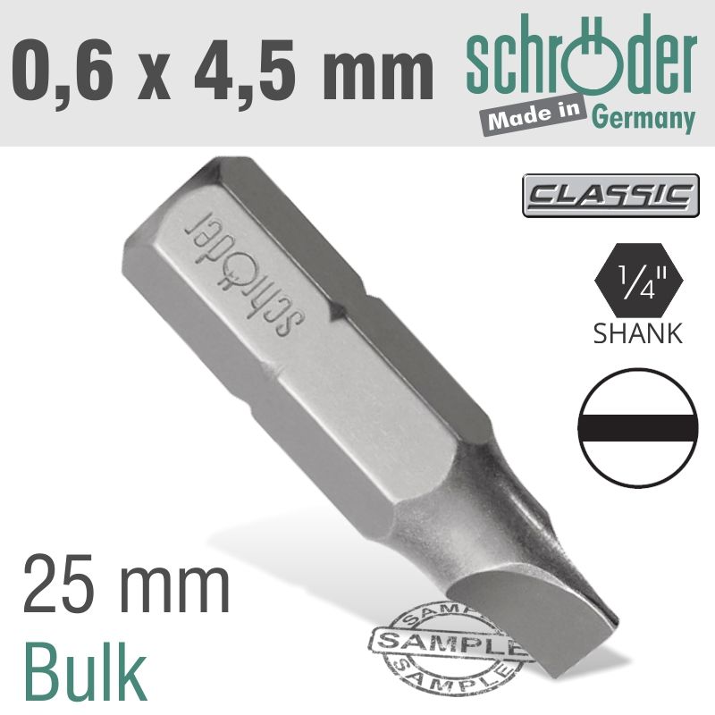 SLOTTED BIT 0.6X4.5 25MM BULK