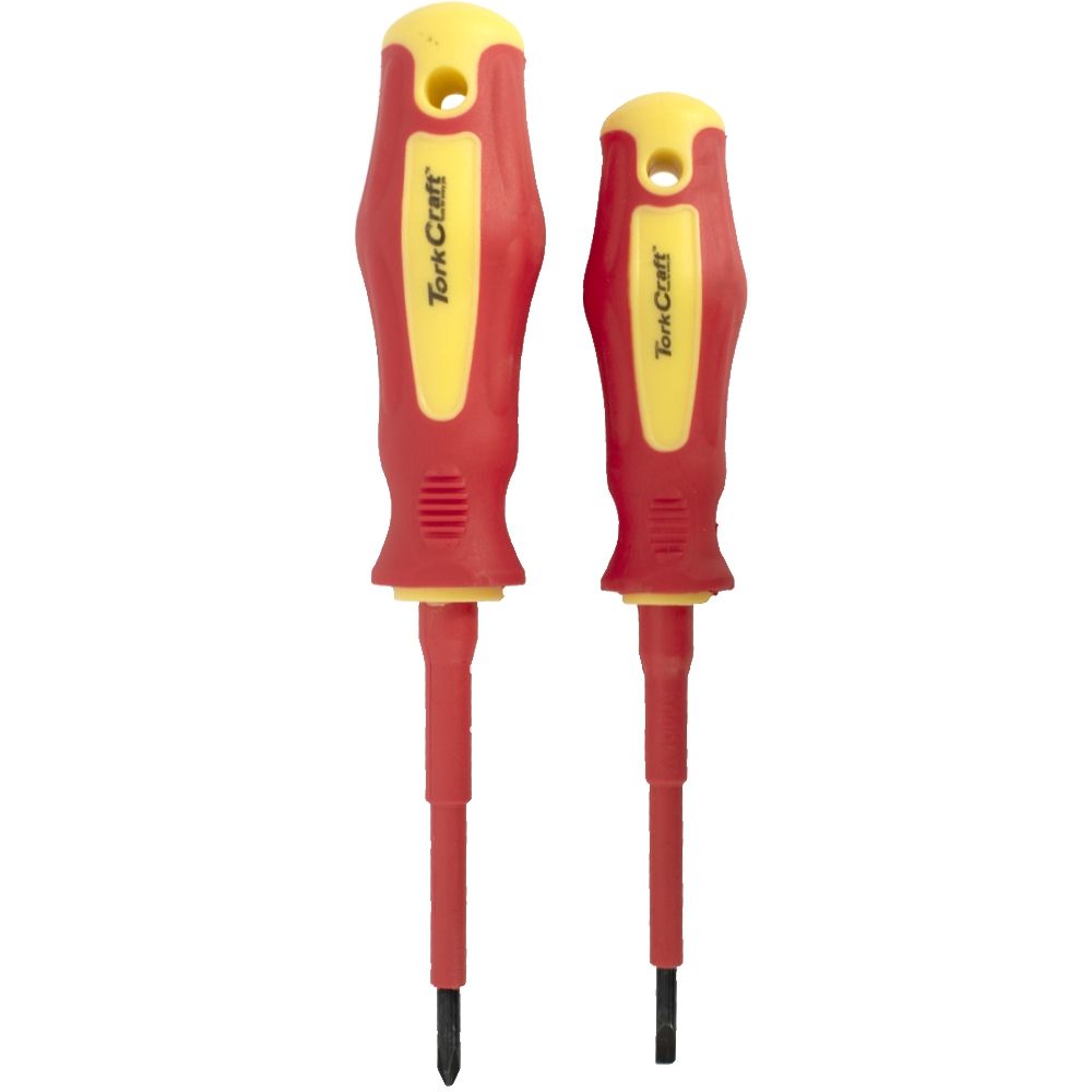 2PC SCREWDRIVER INSULATED VDE 3.5X75MM SLOTTED &amp; PH1X80MM