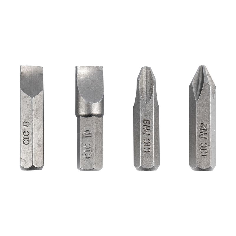 IMPACT DRIVER INSERT BITS 4PC 5/16&#39; PH2/PH3/SL8MM/SL10MM