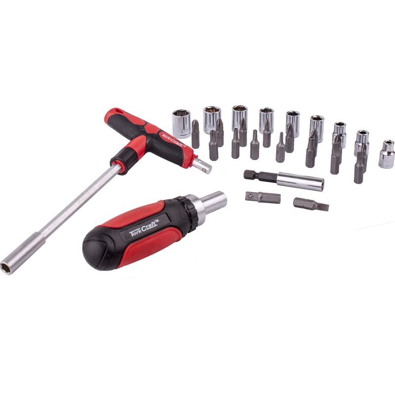 29PC RATCHETING SCREWDRIVER &amp; T-HANDLE TOOL SET